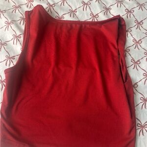 SHEIN Red Asymmetric Crop Tank Top